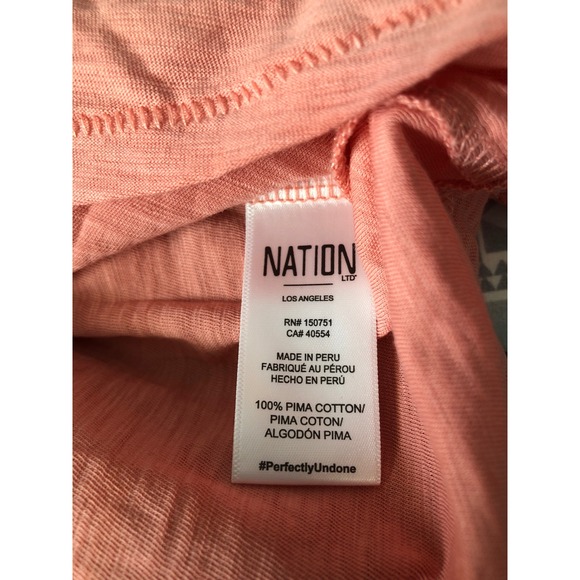 Nation LTD Sz Sm Sandrine Boheme Pink Puff Sleeve Top Blouse Cottage Boho - Picture 8 of 8